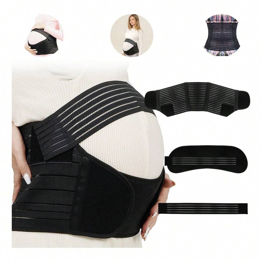 TendenciaFaja Para Embarazada Soporte Maternal Ajustable Aliviardolor Negro GCalidad premium - Negro - Ver 1
