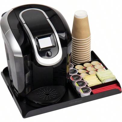 mhjBetesh Mind Reader Coffee Station Serving Tray 7 Pod Capacity Countertop Organizer Storage 17.5" L x 13.25" W x 1.25" H Blacksleeping Bags