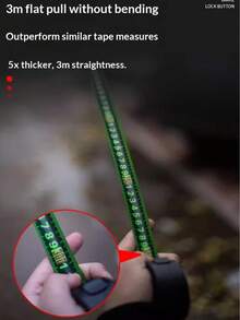 夜光卷尺 - 5米、7.5米和10米，高可见度自锁伸缩卷尺，适用于缝纫、DIY工艺品制作等，测量工具 - 螢光加厚加硬鋼捲尺 - 查看 4