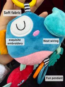 1pc Cartoon Animal Music Pull String Hanging Doll, Baby Stroller Hanging Doll, Built-In Music Box Pull String Sound, Baby Music Car Hanging Plush Doll, Portable Hanging Doll, Suitable As Newborn Baby Gift - Multicolor - View 5