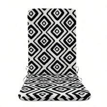 High Back Outdoor Chair Cushions-Water Proof Patio Dining Chair Cushions, Removable Machine-Washable Cover For Camping Beach Picnic Travel 17.72*41.34*1.18in - Đen và trắng - Xem 11
