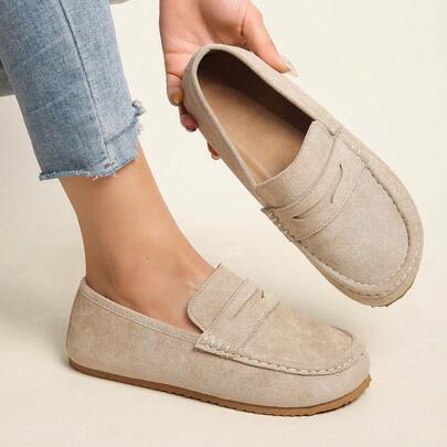 Women's Flat Loafers, New Vintage British Style Fashion Plus Size Shoes, Autumn/Winter