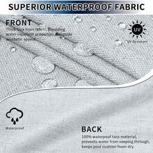 Waterproof Outdoor Cushion Covers Replacement For Patio Furniture Chair Seat Cushion Covers 24x24 Inch For Outdoor Furniture Garden Backyard With Zipper, 2 Pack SLIPCOVERS ONLY, Gray - Gray - 查看 3