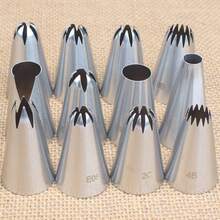 Bộ 8 đầu phun kem, 6 răng, 8 răng, 15 răng cỡ trung bằng thép không gỉ dùng để nướng bánh quy, trang trí bánh kem, quà tặng Ngày của Mẹ - Bạc - Xem 13