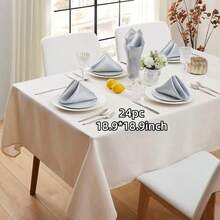 12/16/24pcs Satin Finish Napkins, 18.9*18.9 Inches, Decorative Napkins, Square Napkins, Silky Elegant Wedding Napkins, Suitable For Restaurants, Banquets, Graduations, Valentine's Day, Birthday Parties, Weddings, Newlyweds, And Other Tabletop Decor (Multiple Colors Available) - Multicolor - View 16