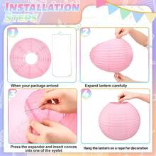 12 chiếc đèn lồng giấy nhiều màu sắc, đèn lồng Trung Quốc 25 cm, thích hợp trang trí nhà cửa trong nhà và ngoài trời, như đám cưới, sinh nhật, năm mới, Giáng sinh, tiệc Halloween (Bộ sưu tập màu Macaron) - Màu Macaron - Xem 3
