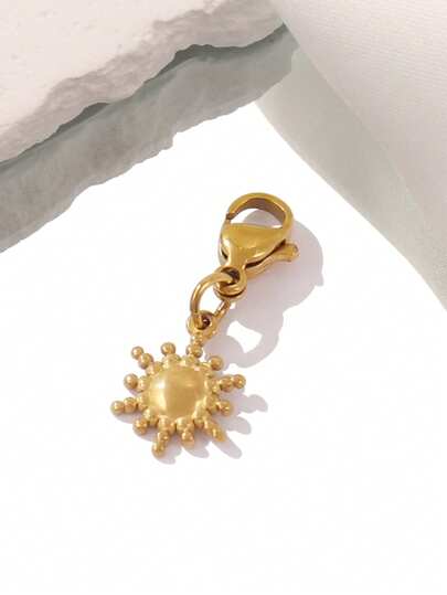 1pc Stainless Steel Lobster Buckle Sun Charms For DIY Jewelry Making Supplies Accessories