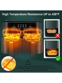 200-Piece Pack Of Disposable Air Fryer Paper Mats, Rectangular Kitchen Accessories, Non-Stick Baking Paper, Suitable For Double-Sided Air Fryers, Air Fryer Accessories, Oil-Proof And Waterproof Air Fryer Paper Mats. - Khaki - View 8