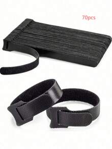 Bridas, correas de gancho y bucle para la gestión de cables domésticos y el atado de jardinería - Negro - Ver 9