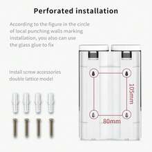 2-In-1 Shower Soap Dispenser, 2*500 Ml Shampoo And Conditioner Dispenser Wall-Mounted Shower Pump Soap Dispenser Body Wash Dispenser For Bathroom Kitchen Hotel (2 Chamber + White) - 2 buồng + Trắng - Xem 9