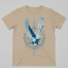camiseta estampada 100% algodao premium cores vibrantes que nao desbotam tecido leve e respiravel - Bege - Visão 1