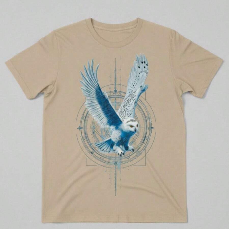 camiseta estampada 100% algodao premium cores vibrantes que nao desbotam tecido leve e respiravel - Bege - Visão 1