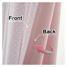 Pink Curtains For  Bedroom, 54 Inch Blackout Cute Short Curtains, Polka Dot Sheer, Grommet Top, 2 Panels - Window Treatments - 如圖29 - 查看 5