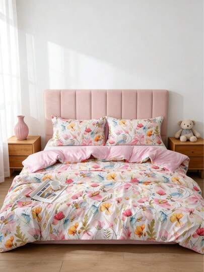 Jogo de cama moderno com estampa digital 3D dupla face (2/3 peças) - diversas cores, estilos, tamanhos e padrões. Luxuoso e adequado para todas as estações, macio e confortável, perfeito para quartos e quartos de hóspedes. Ideal para presentes de Dia dos Namorados, Ano Novo e decoração de cama de Páscoa.