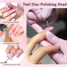 60pcs Replaceable Sandpaper Discs With Metal Disc, Pink Nail File Grinder, Foot Care Tool Accessories, Nail Drill, Nail Supplies - Multicolor - View 2