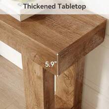 LITTLE TREE - Mesa de Consola de 63 Pulgadas de Largo para Entrada Mesa de sofá detrás del sofá Mesa de Entrada de Madera Mesa de vestíbulo Consola Industrial Mesa de sofá para Sala de Estar - Multicolor - Ver 3