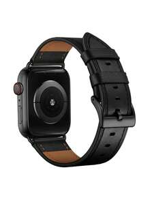 1 dây đeo da mềm, tương thích với Apple Watch Ultra 3/2/1 SE, S11/S10/S9/S8/S7/S6/S5/S4/S3/S2/S1 Series, 38/40/41/42/44/45/46/49mm, màu đen, thích hợp làm quà tặng cho các dịp công sở, năm mới, ngày Valentine. - màu đen - Xem 3