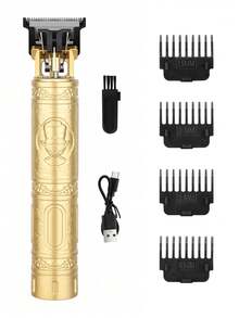 HIENA Men's USB Rechargeable Beard Trimmer, Cordless Electric Hair Clipper - Precision T-Blade Trimmer, 4 Adjustable Combs, Grooming Kit, Stylish Trimmer, Durable Construction - Multicolor - View 9