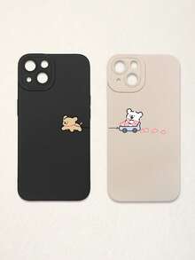 Bộ 2 ốp lưng điện thoại hình cặp cún dễ thương chủ đề Valentine, màu đen và be, chất liệu silicon mờ chống sốc, bảo vệ ống kính, hình trái tim, hình chó, phụ kiện dùng hàng ngày và làm quà tặng, ốp lưng đồng bộ, phụ kiện quà tặng, tương thích với iPhone - Nhiều màu - Xem 44