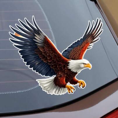 Eagle Car Motorcycle Laptop Sticker - Made Of Durable PET Material, Fashionable Eagle Pattern, Self-Adhesive Design, Suitable For Car Body Paint And Windows, Waterproof Decorative Vinyl Material, Car Accessories, Car Decals, Car Decoration, Car Stickers, Car Supplies, Car Essentials