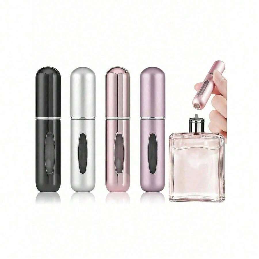 4pcs 5ml Refillable Perfume Bottles, Mini Portable Aluminum Spray Bottle For Perfume Perfume Bottle Perfume Refillable Bottle - 彩色 - 查看 1
