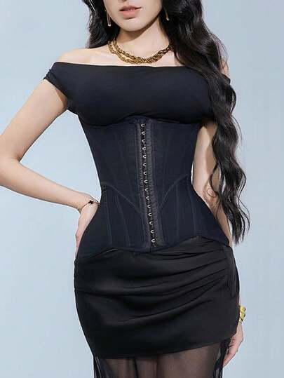 1 chiếc áo corset định hình eo cho nữ, 25 gọng, 4 lớp, độ nén cao.