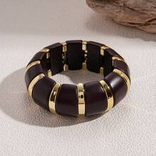 1pc Acrylic Splice Bracelet, Unisex Business/Occasion Gift, Luxury Style - Dark Brown - View 4