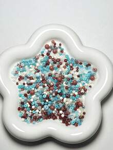 2-6毫米圣诞混色玻璃珠，米珠混色设计，DIY手工圣诞装饰手链、项链、首饰制作，散珠