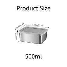 不锈钢密封食品储物盒，带盖，适合野餐、烧烤、办公室午餐、备餐——可盛放蔬菜、水果、肉类、熟食/生食、零食，厨房和宿舍必备品 - 彩色 - 查看 12