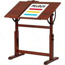 MEEDEN Mesa de dibujo de madera clásico: 35.5 x 23.5 pulgadas mesa de dibujo de artista con altura ajustable y mesa inclinable computadora de pintura de estudio para escribir lectura bocetos - Multicolor - Ver 1