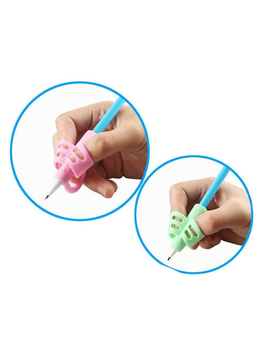 1个软橡胶笔筒，简约纯色，练习书写姿势矫正器，柔软坚韧，舒适透气，学生文具配件，颜色随机发货