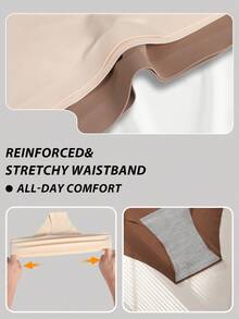 5条装无缝低腰女士三角裤，弹性舒适，无痕设计，面料柔软，性感内衣，纯色三角裤，简约风格，日常穿着 - 彩色 - 查看 6