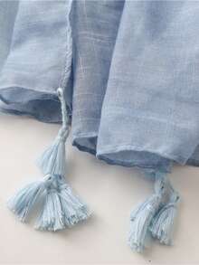 1pc Women's Casual Floral Print Tassel Scarf Shawl, Fashion Lightweight Sunscreen Scarf