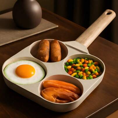 TendenciaSartén Para Freír Antiadherente 4 Espacios En 1 Multifunción BlancoCalidad premium