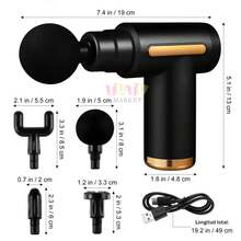 Pistola De Fascia FríA Y Caliente, Mini Pistola EléCtrica De Fitness Para Fascia Cervical, Masajeador De RelajacióN, Relajante Muscular, PequeñA Pistola De Fascia Silenciosa Recargable, Masajeador EléCtrico Para RelajacióN Muscular, 5 Ajustes De Equipo, 4 Accesorios Para Cabezales De Masaje, Regalos Adecuados, Padres, Amigos, Amantes, Regalos NavideñOs, Regalos De CumpleañOs - Negro - Ver 2