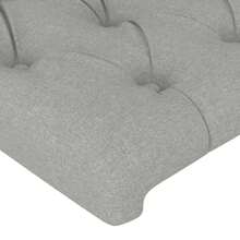 vidaXL Tête de lit com oreilles cinza clair 103x16x118/128 cm tecido - Cinza - Ver 5
