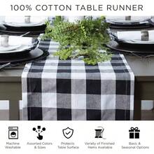 Thankful Autumn Fall Tabletop Decoration, Reversible Table Runner, 14x108, Fall's Bounty - Cozy Picnic Plaid + 72" X 14" (Runner) - View 6