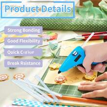 50/100pcs Mini Super Transparent Hot Melt Glue Sticks, Transparent Hot Melt Glue, Smooth And Clear, Odorless, Strong Adhesion, Compatible With Most Hot Glue Guns, Suitable For DIY, Arts, Crafts, Sealing, Woodworking, Plastics, Fabrics, Ceramics, Etc. The Working Time Of The Product Tools May Have A 5% Difference. - Multicolor - View 3
