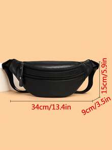 High Quality Plain Color Leather Waist Bag, Soft Sling Bag With Large Capacity For Men, Suitable For Cycling, Hiking, Business, Commuting 2000s Style Streetwear - Multicolor - View 10