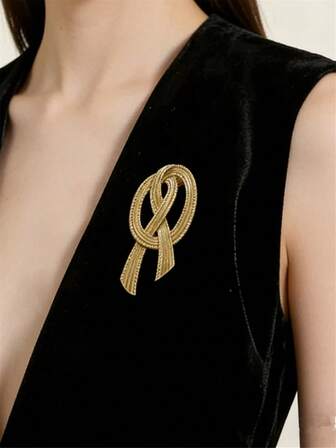 1개 패셔너블한 미니멀리스트 비대칭 활 브로치, 여성용 슈트 액세서리, 의류 칼라 핀, 주얼리 선물