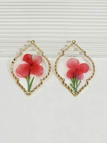 Conjunto de 2 pingentes delicados e charmosos de flores naturais, feitos com resina e flores secas. Pingentes transparentes para confecção e decoração de bijuterias. Ideais como presente de aniversário e para usar em colares, brincos, chaveiros e bolsas. - Multicolorido - Ver 15