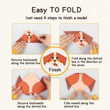 108件（54种设计）3D折纸工艺套装 - DIY手工项目，包含分步说明，适合生日派对礼物、课堂手工活动和日常使用，有助于提高注意力，是课堂项目和聚会的理想之选，也是送给儿童和成人的完美生日礼物。 - 彩色 - 查看 5