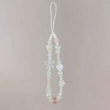 1pc Acrylic Bow Tie Phone Lanyard, CCD Camera Pendant, Keychain, Phone Case Accessory - Multicolor - View 5