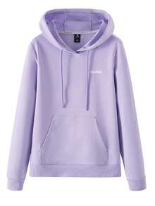 CAMEL CROWN sweat-shirt à capuche casual unicolore pour femmes, Top à manches longues chaud pour le sport, l'hiver - violet givré - Voir 3