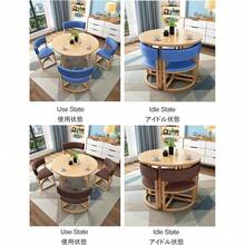 Conjunto Mesa y Sillas Comedor Redonda Cocinauego de Comedor Mesa y 4 Sillas Mesa de Conferencia Mesas y Sillas de Recepción de Negociación Mesa con Respaldo Diámetro 80 CM Ahorro de Espacio C - PUKHAKI - Ver 3