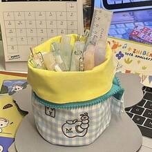 Creative Polka Dot Pattern Pen Holder, Ins High-Quality Vertical Flip Folding Pencil Case, Large Capacity Stationery Pencil Box, Creative Folding Desktop Pen Holder, Can Be Used As Makeup Brush Holder, Cosmetic & Lipstick Organizer, Large Capacity Student Stationery Storage Bag - Multicolor - View 14