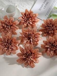 5支仿真大丽花，4.72英寸丝绸非洲菊，适用于婚礼装饰、头饰胸针配饰、插花、花束制作、礼盒包装、情人节派对装饰、家居装饰，四季皆宜。 - 彩色 - 查看 7