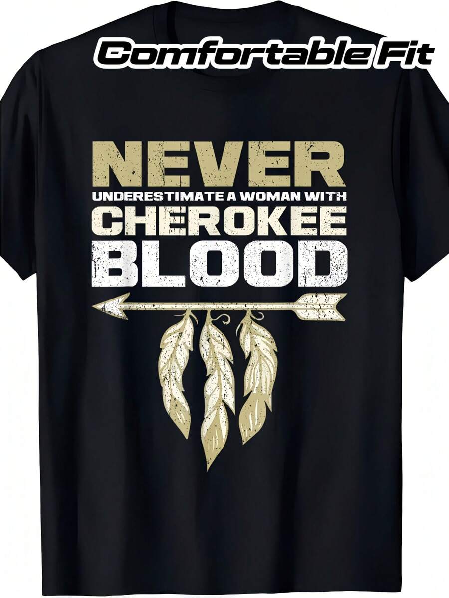Camiseta elegante para mujeres con un diseño humorístico de nativo americano, hecha de 100% algodón.Esta camiseta unisex es perfecta para regalar a amigos o familiares, disponible en tallas S a XXXL.Ofrece un ajuste cómodo con cuello redondo, es ligero, transpirable y lavable a máquina, lo que lo hace ideal para ocasiones casuales como Halloween, el Día de la Igualdad de Hombres y Mujeres y el Día del Trabajo. - Negro - Ver 1