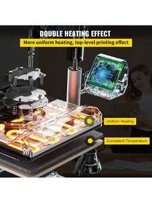 Heat Press Machine, 5 In 1 Combo 12 X 15 Inches, Fast Heating, 360 Swing Away Digital Sublimation T-Shirt Vinyl Transfer Printer With Anti-Scald Surface, Hat, Mug, Plate, ETL Listed, Black - màu đen - Xem 3