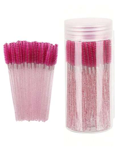 200/100/50/10PCS Eyelash Brushes, Mascara Wands With Container, Bendable Disposable Eyebrow Spoolies, Lash Brush For Lash Extensions, Eyebrow Spoolie, Castor Oil Brushes